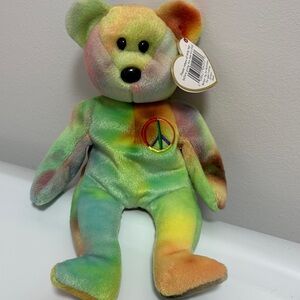 PEACE BEAR #4053 BEANIE BABY MWMTS GREAT COLORS!!